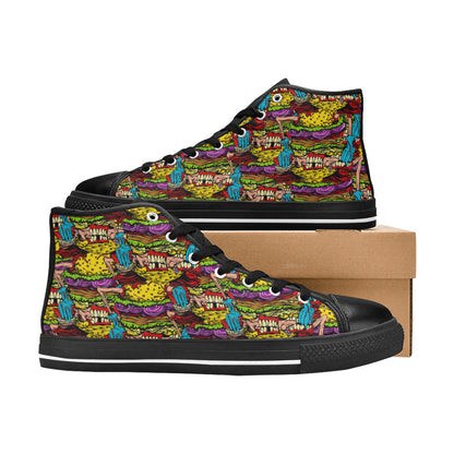 MEN'S Cheeseburger Monster Men’S High Top Canvas Aesthetic Custom Sneakers