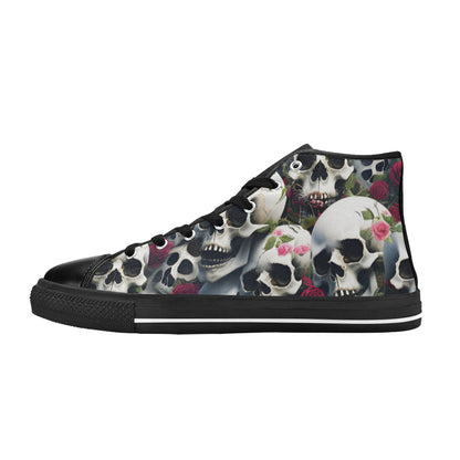 MEN'S Rose Skulls Dark 2 High Top Canvas Dark Academia Shoes