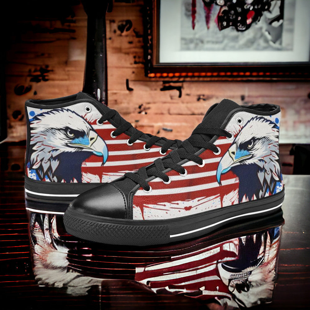 Holographic Teal Gold Vivid MEN Bold Art - Freaky Shoes | Custom Art Sneakers
