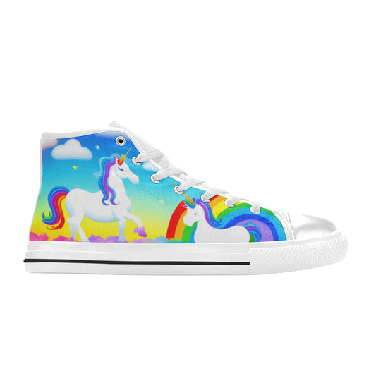 MEN'S Unicorns Rainbows Men’S High Top Canvas Cottagecore Custom Sneakers