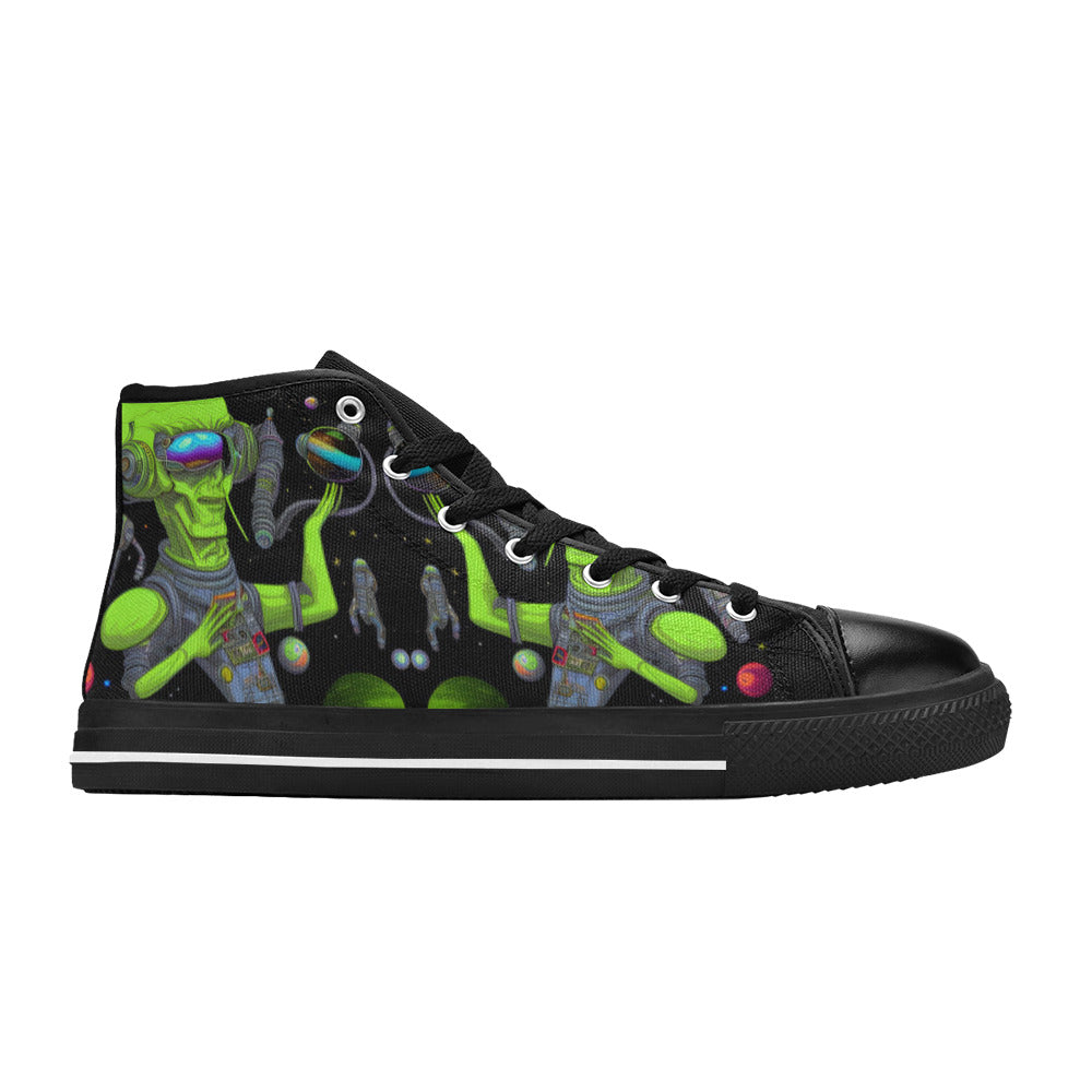 WOMEN'S Cc Hipster Alien Space High Top Canvas Surreal Shoes