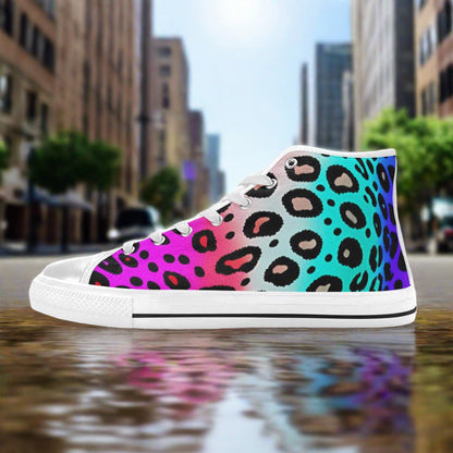 Wolf Neon Electric Unique WOMEN Bold Art - Freaky Shoes | Custom Art Sneakers