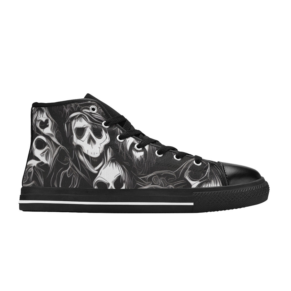 WOMEN'S Cc Skulls Ghosts High Top Canvas Grunge Shoes