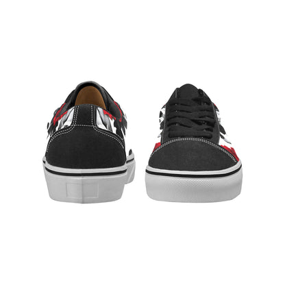 WOMEN'S Skulls Roses Deluxe 7 Low Top Skateboarding Vivid Sneakers