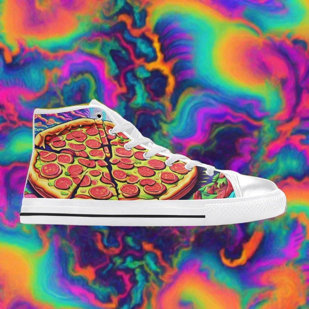 Cyberpunk White Gold Wearable MEN Bold Art - Freaky Shoes | Custom Art Sneakers