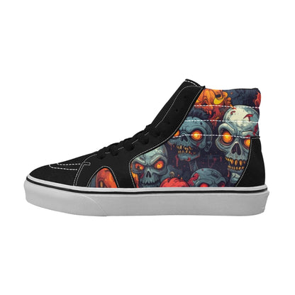 WOMEN'S Halloween Zombie Skull High Top Skateboarding Dark Academia Shoes