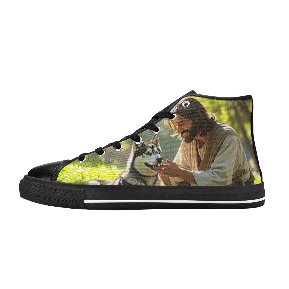 WOMEN'S Jesus_Ht_08 High Top Canvas Wallpaper Art Custom Shoes