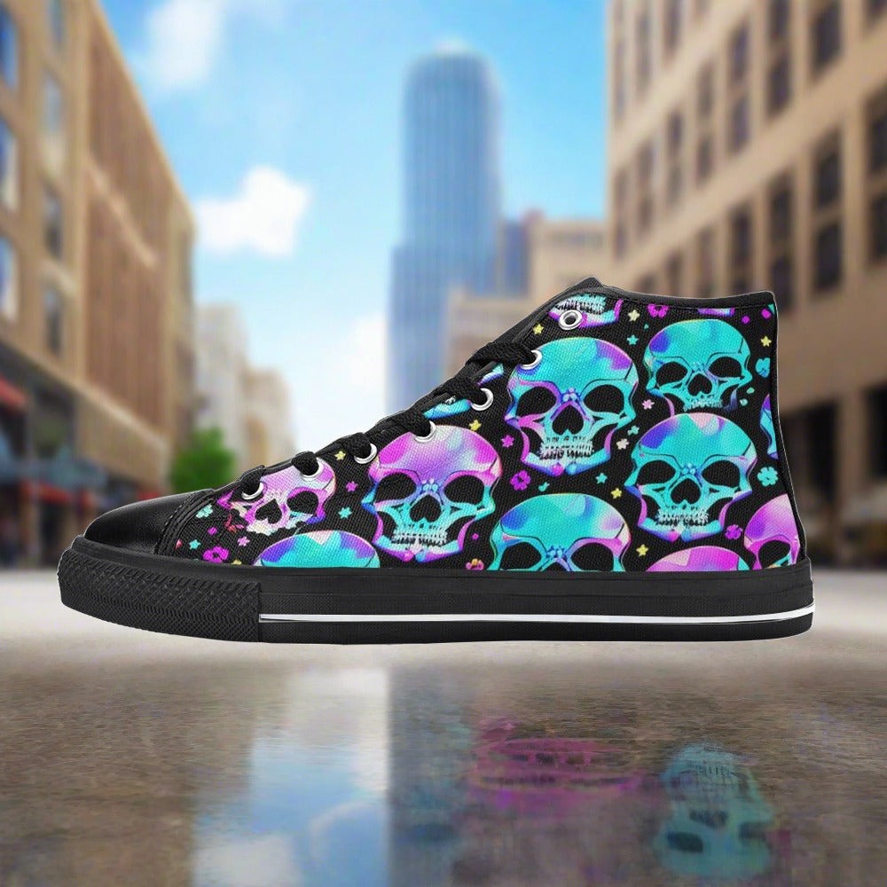 Cherry Blossom Orange Black Unique MEN Bold Art - Freaky Shoes | Custom Art Sneakers