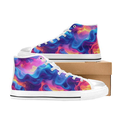 MEN'S Ethereal Camo Design 2 High Top Canvas Neon Fantasy Custom Sneakers