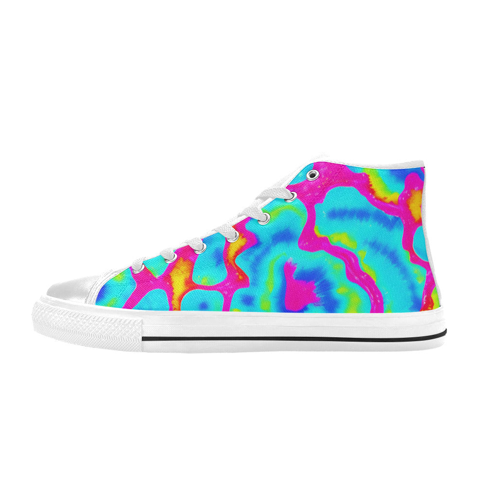 WOMEN'S Tie Dye Splash Retro High Top Canvas Dreamcore Shoes