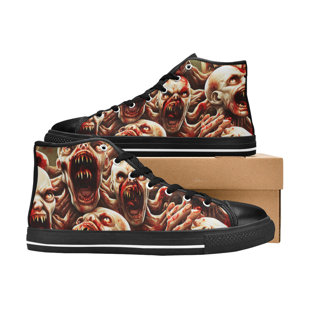 WOMEN'S Monsters 3 High Top Canvas Dark Academia Custom Sneakers