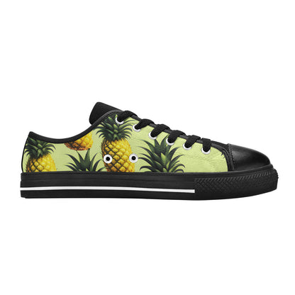 WOMEN'S Pineapples Please 4 Canvas Grunge Custom Sneakers