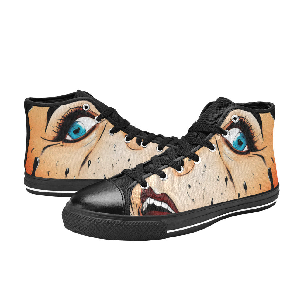 WOMEN'S Cc Pop Art 3 High Top Canvas Neon Fantasy Shoes
