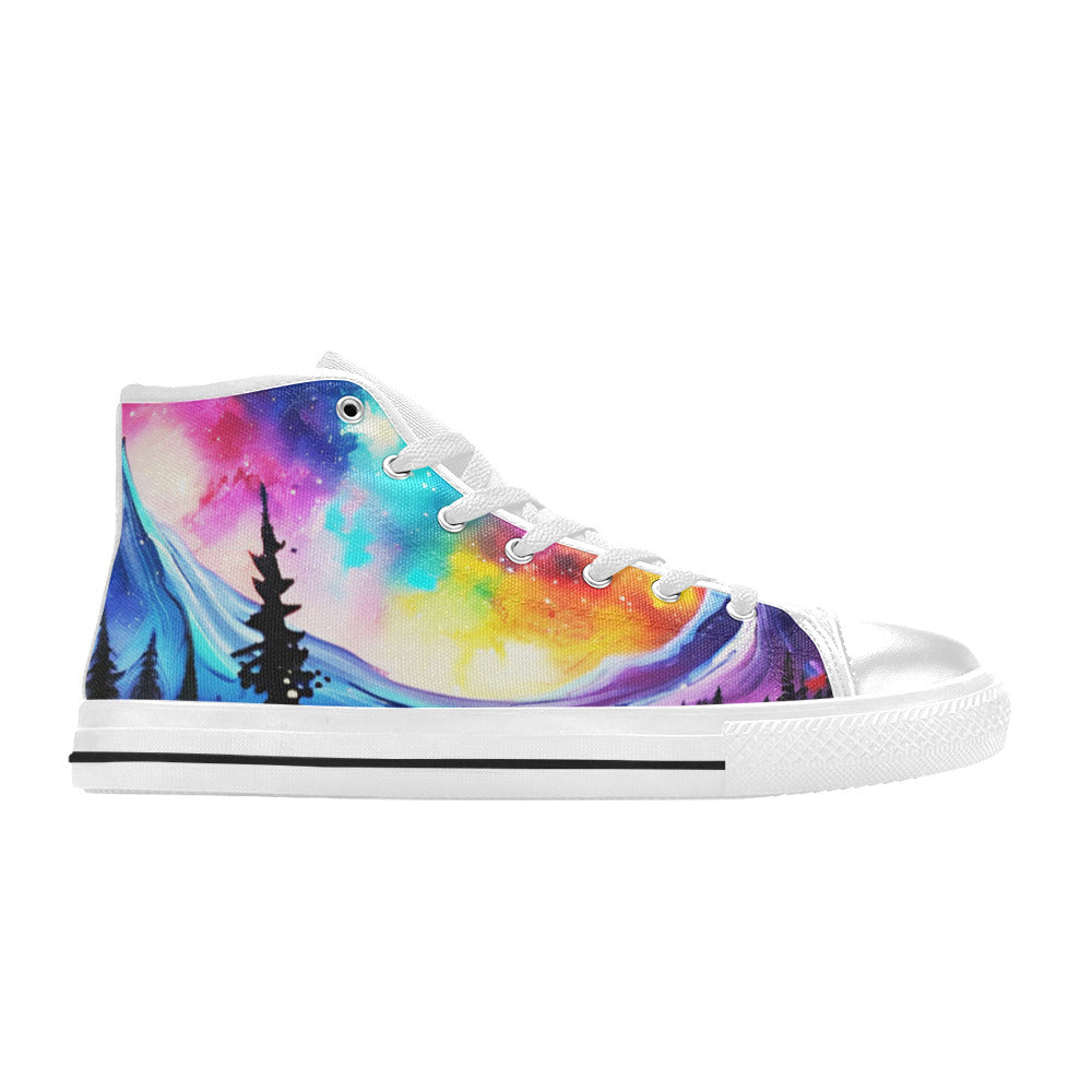 MEN'S Acrylic Colorful Galaxy Art High Top Canvas Dark Academia Custom Shoes
