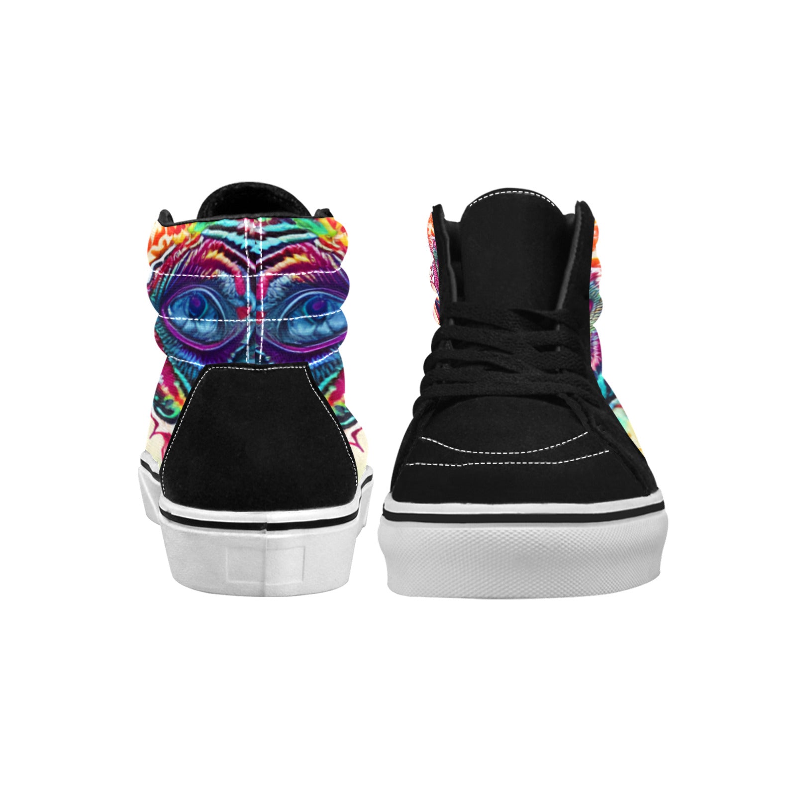 WOMEN'S Psychedelic Art Tie Dye High Top Skateboarding Dreamcore Custom Shoes