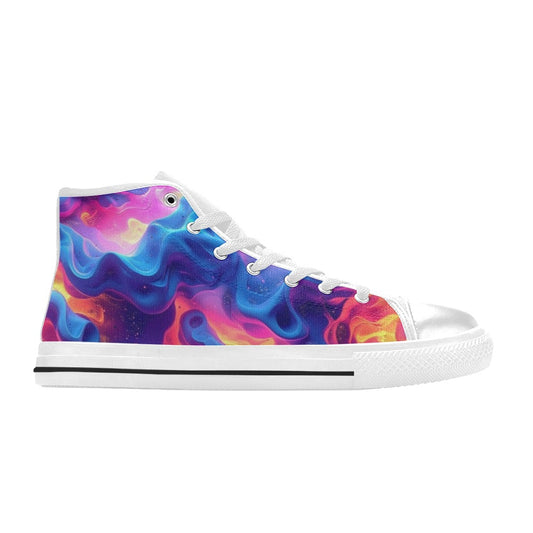 WOMEN'S Ethereal Camo Design 2 High Top Canvas Y2K Custom Sneakers