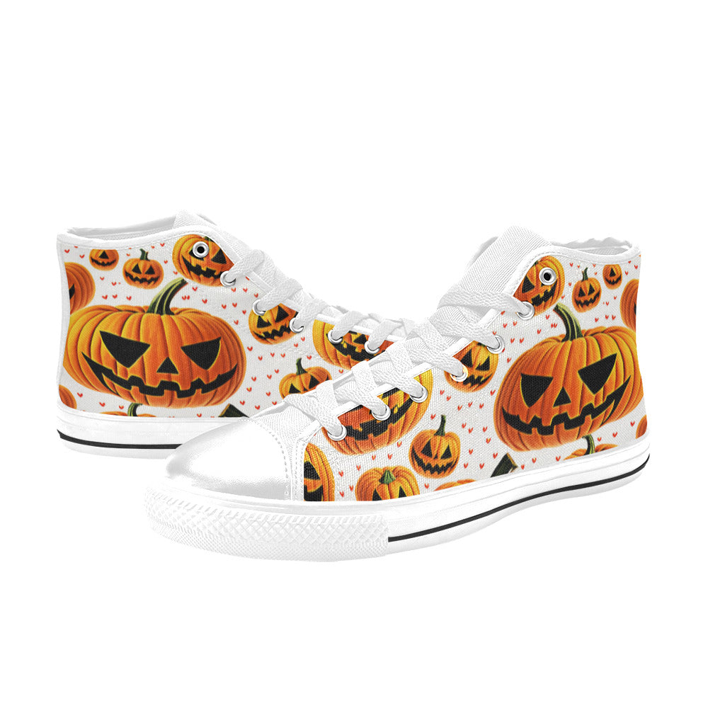 WOMEN'S Halloween Art 3 High Top Canvas Neon Fantasy Custom Sneakers