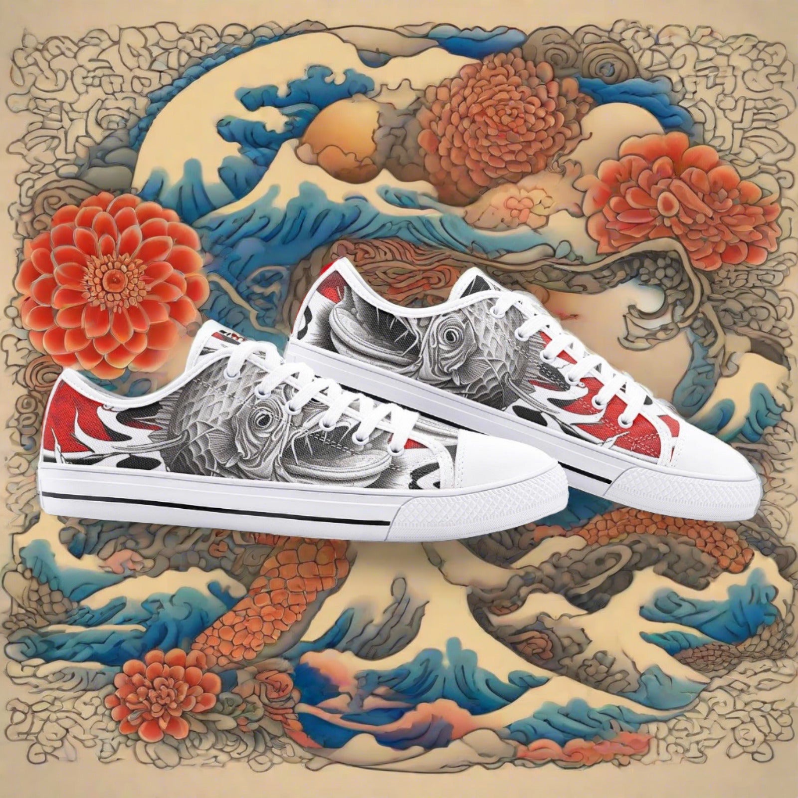 Monarch Pink Cream Custom Bold Art - Freaky Shoes | Custom Art Sneakers