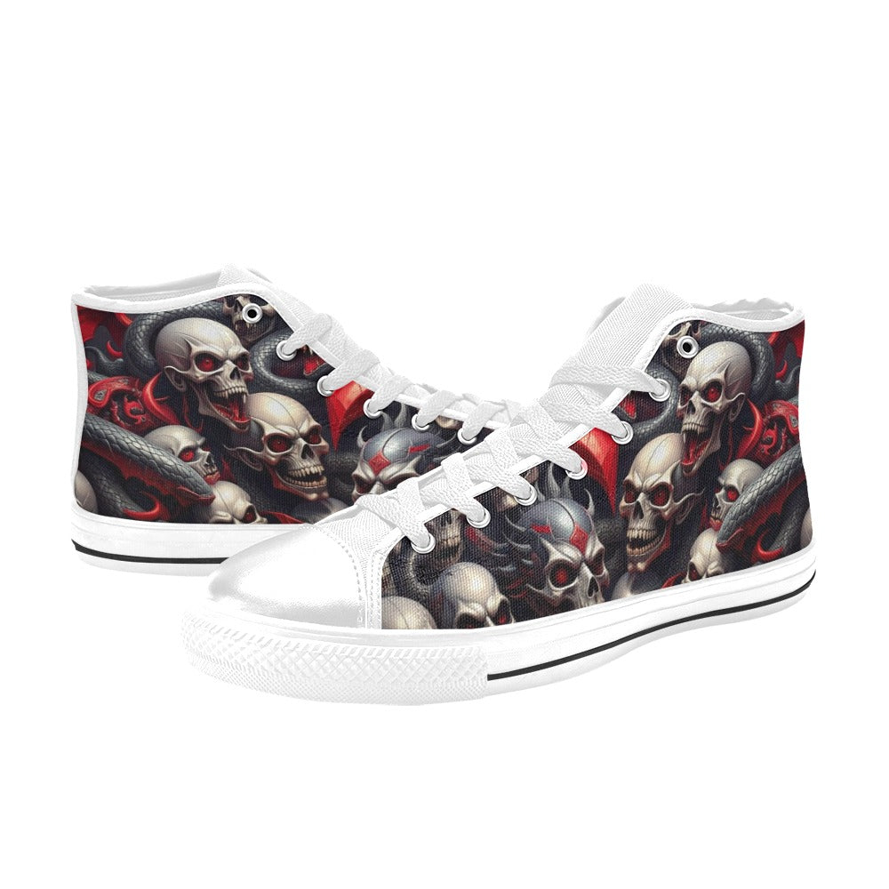 MEN'S Snake Dagger Skull Dark High Top Canvas Cottagecore Custom Sneakers