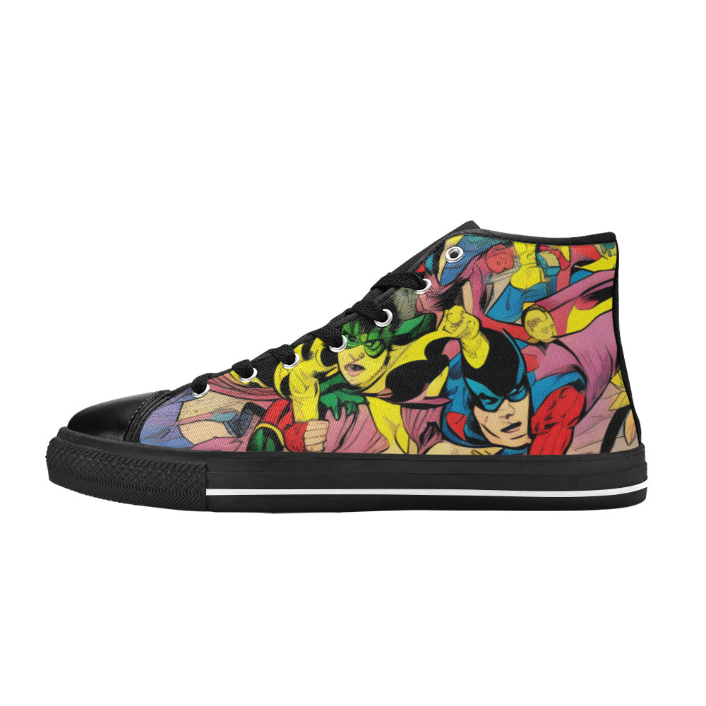MEN'S Retro Comic Art Men’S High Top Canvas Grunge Custom Shoes