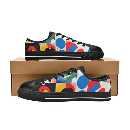 KIDS' 1960S Mod Cartoon Art Low Top Canvas Vibrant Chaos Shoes