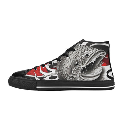 MEN'S Japanese Fish Art Men’S High Top Canvas Surreal Sneakers