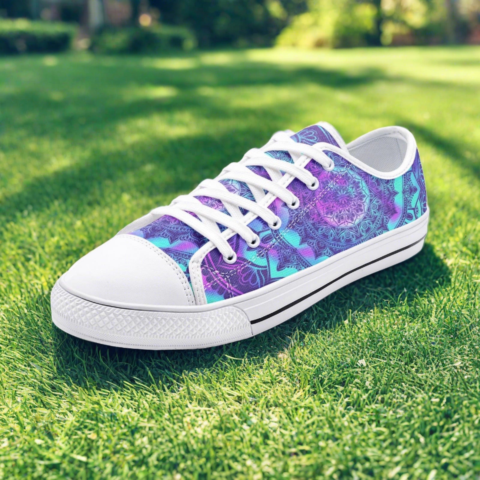 Celtic Silver Blue Custom Bold Art - Freaky Shoes | Custom Art Sneakers