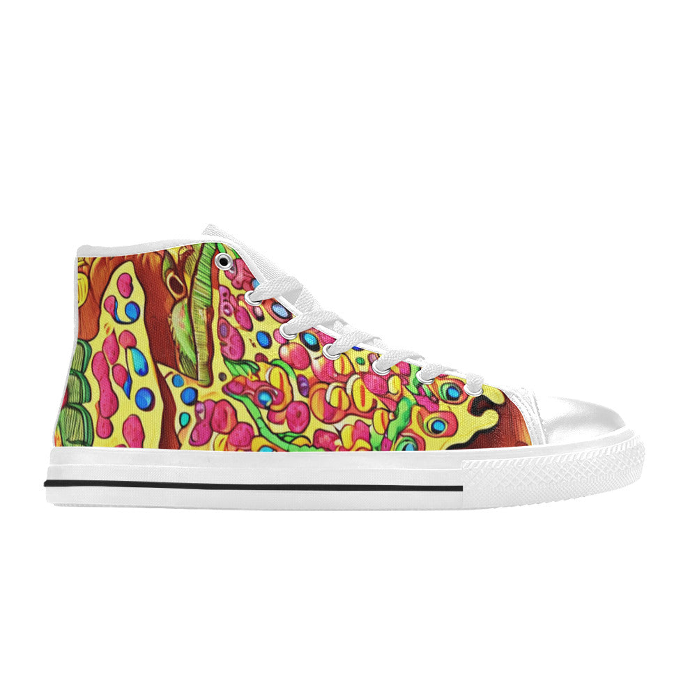 MEN'S Pizza Fantasy Artwork Men’S High Top Canvas Aesthetic Custom Shoes
