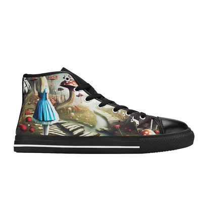WOMEN'S Trippy Acid Art Creepy High Top Canvas Y2K Custom Shoes
