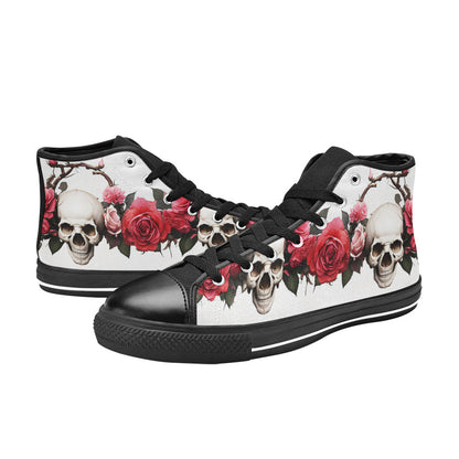 MEN'S Skulls Roses Deluxe 13 High Top Canvas Surreal Sneakers