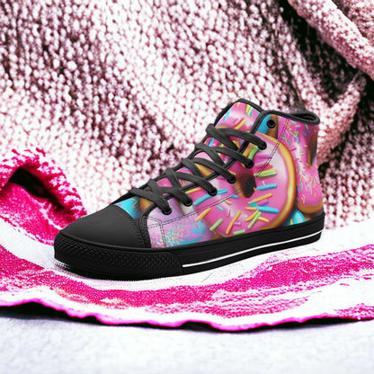 Koi Blue Gold Vivid Bold Art - Freaky Shoes | Custom Art Sneakers