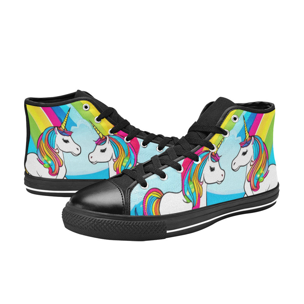 MEN'S Abstract Unicorns Art Men’S High Top Canvas Vivid Shoes
