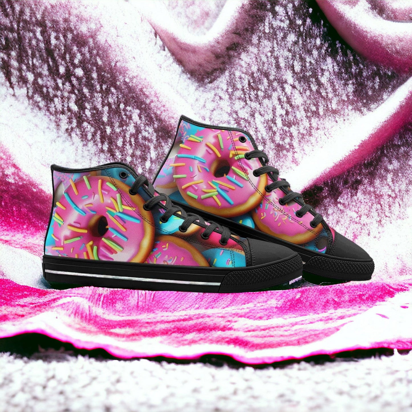 Koi Blue Gold Vivid Bold Art - Freaky Shoes | Custom Art Sneakers