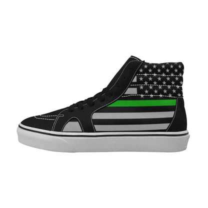 WOMEN'S Thin Green Line Flag High Top Skateboarding Neon Fantasy Sneakers