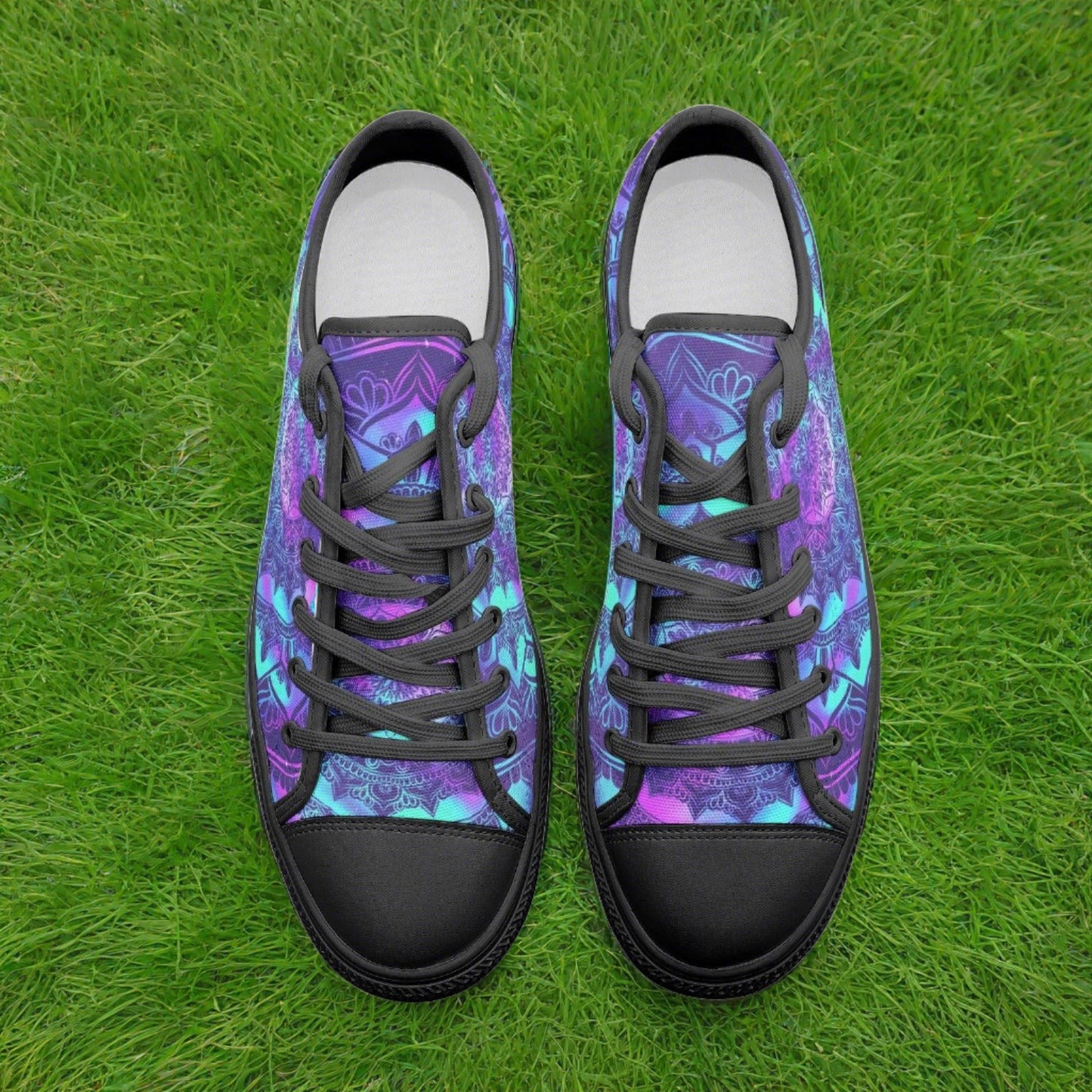 Celtic Silver Blue Custom Bold Art - Freaky Shoes | Custom Art Sneakers