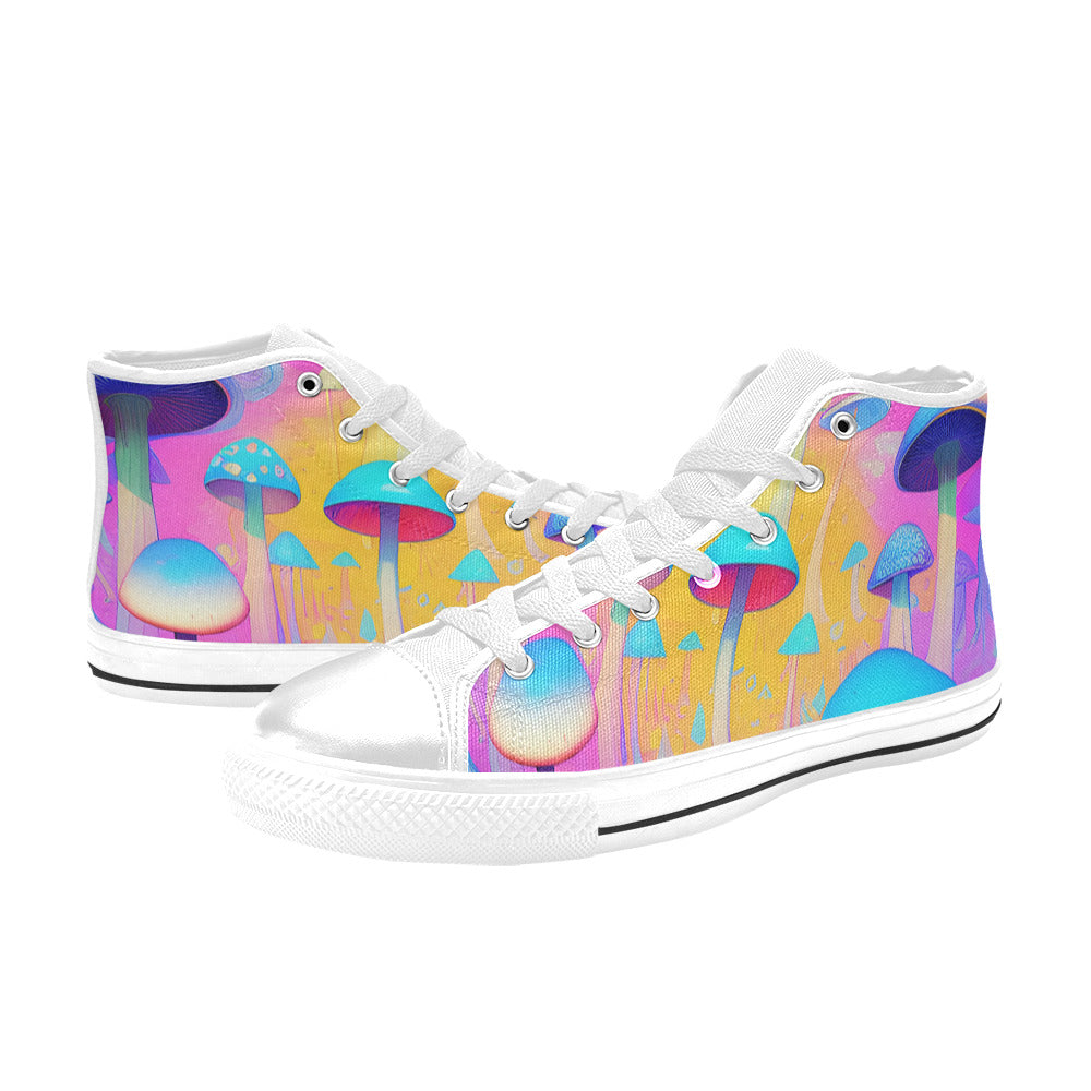 MEN'S Cc Mushroom Art 3 High Top Canvas Vibrant Chaos Shoes