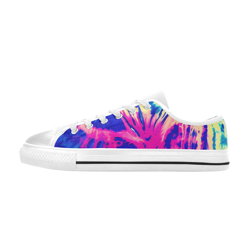 WOMEN'S Tie Dye Splash Retro Canvas Dark Academia Custom Sneakers