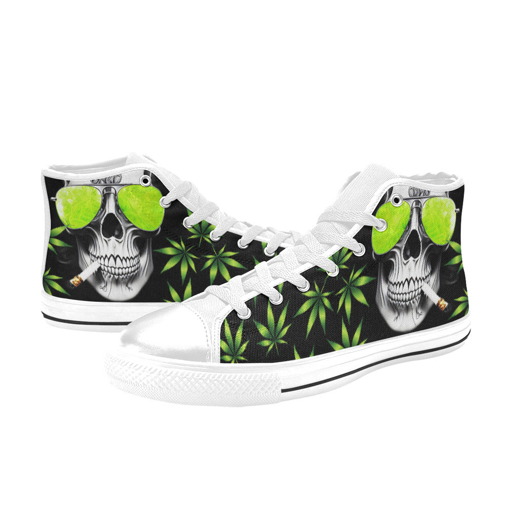 MEN'S Cc 420 Skull Weed High Top Canvas Y2K Sneakers