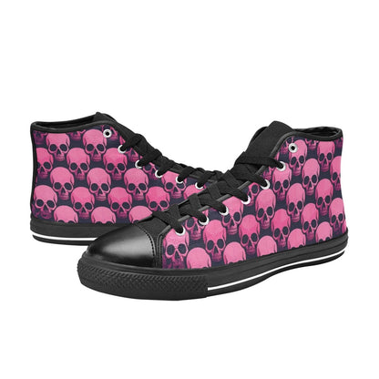 MEN'S Skull Underground Comix Black High Top Canvas Grunge Custom Shoes