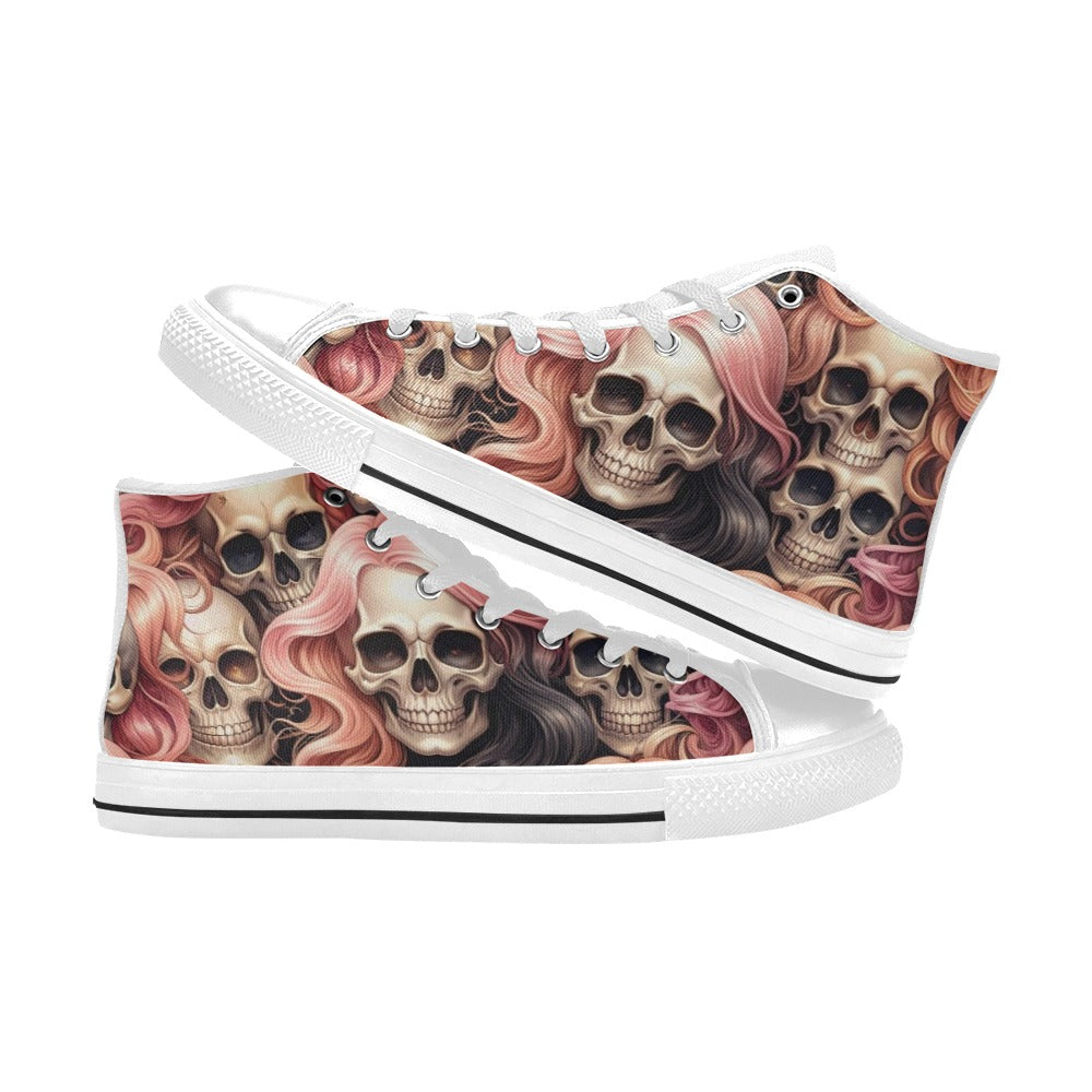 WOMEN'S Dark Feminine Flowing Hair High Top Canvas Y2K Sneakers