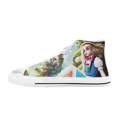 MEN'S Acid Creepy Wonderland Psychedelic High Top Canvas Surreal Custom Sneakers
