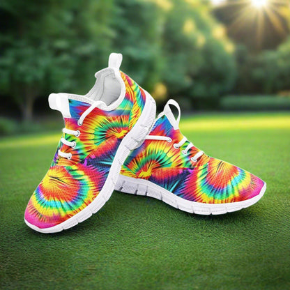 Aurora Borealis Magenta Gold Unique Bold Art - Freaky Shoes | Custom Art Sneakers