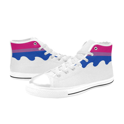 MEN'S Bi Flag Pride LGBT High Top Canvas Custom Sneakers