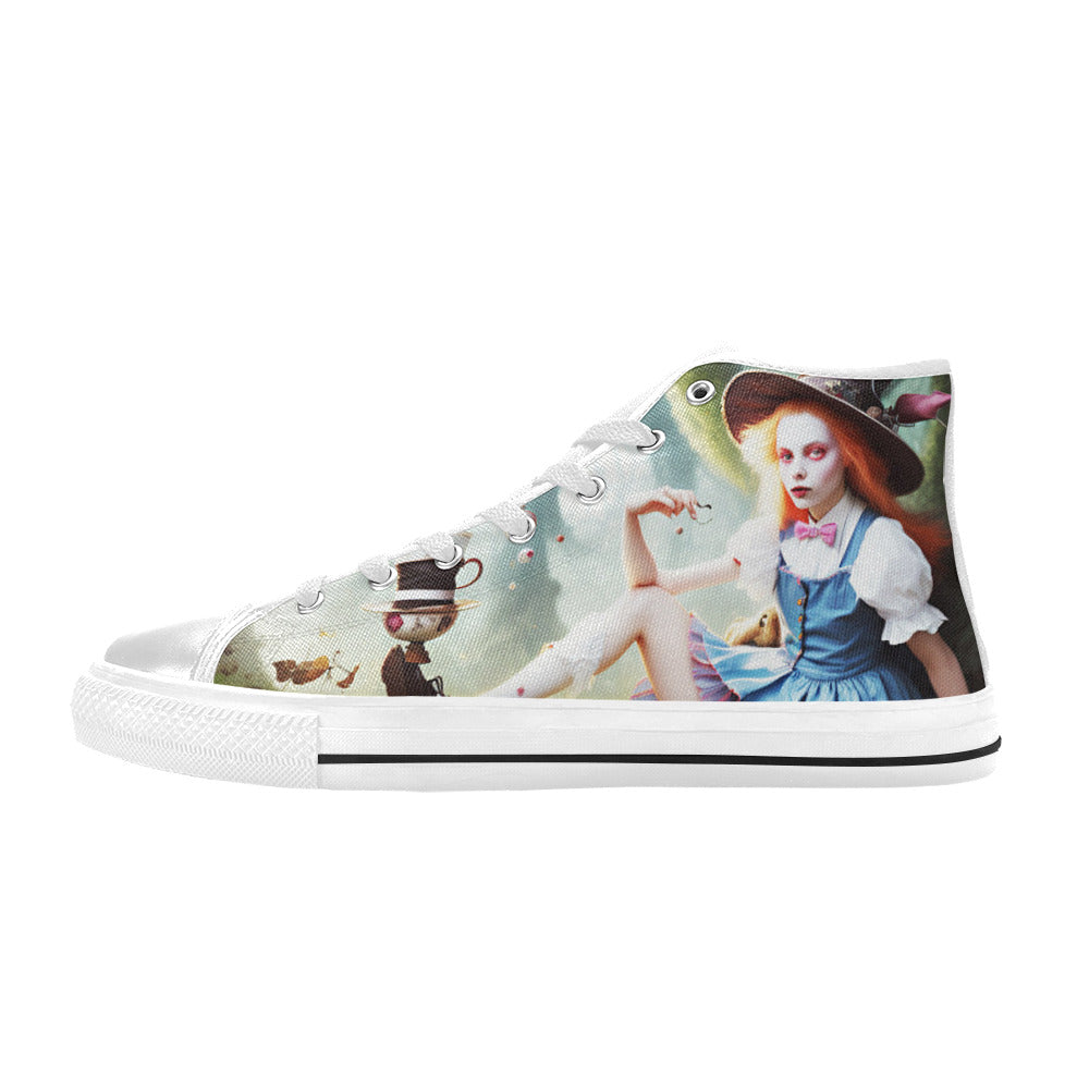 MEN'S Acid Creepy Wonderland Psychedelic High Top Canvas Grunge Sneakers