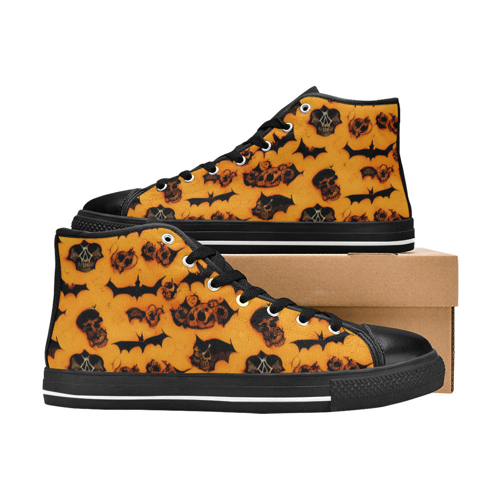 WOMEN'S Halloween Art 2 High Top Canvas Wallpaper Art Shoes