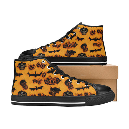 WOMEN'S Halloween Art 2 High Top Canvas Wallpaper Art Shoes