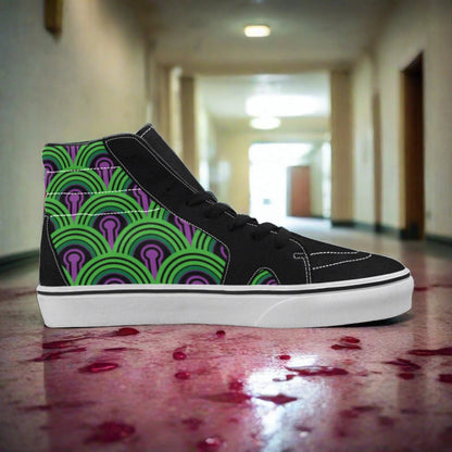Mermaid Magenta Gold Unique WOMEN Bold Art - Freaky Shoes | Custom Art Sneakers