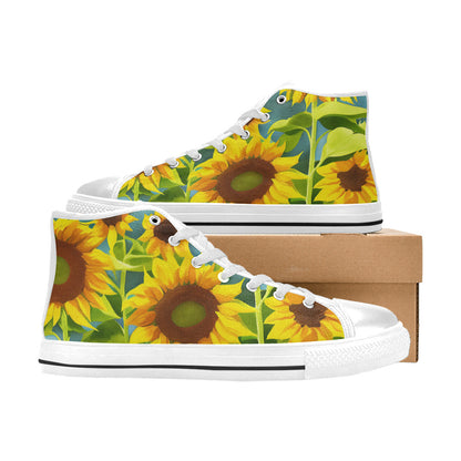 WOMEN'S Sunflowers Art 3 High Top Canvas Neon Fantasy Shoes