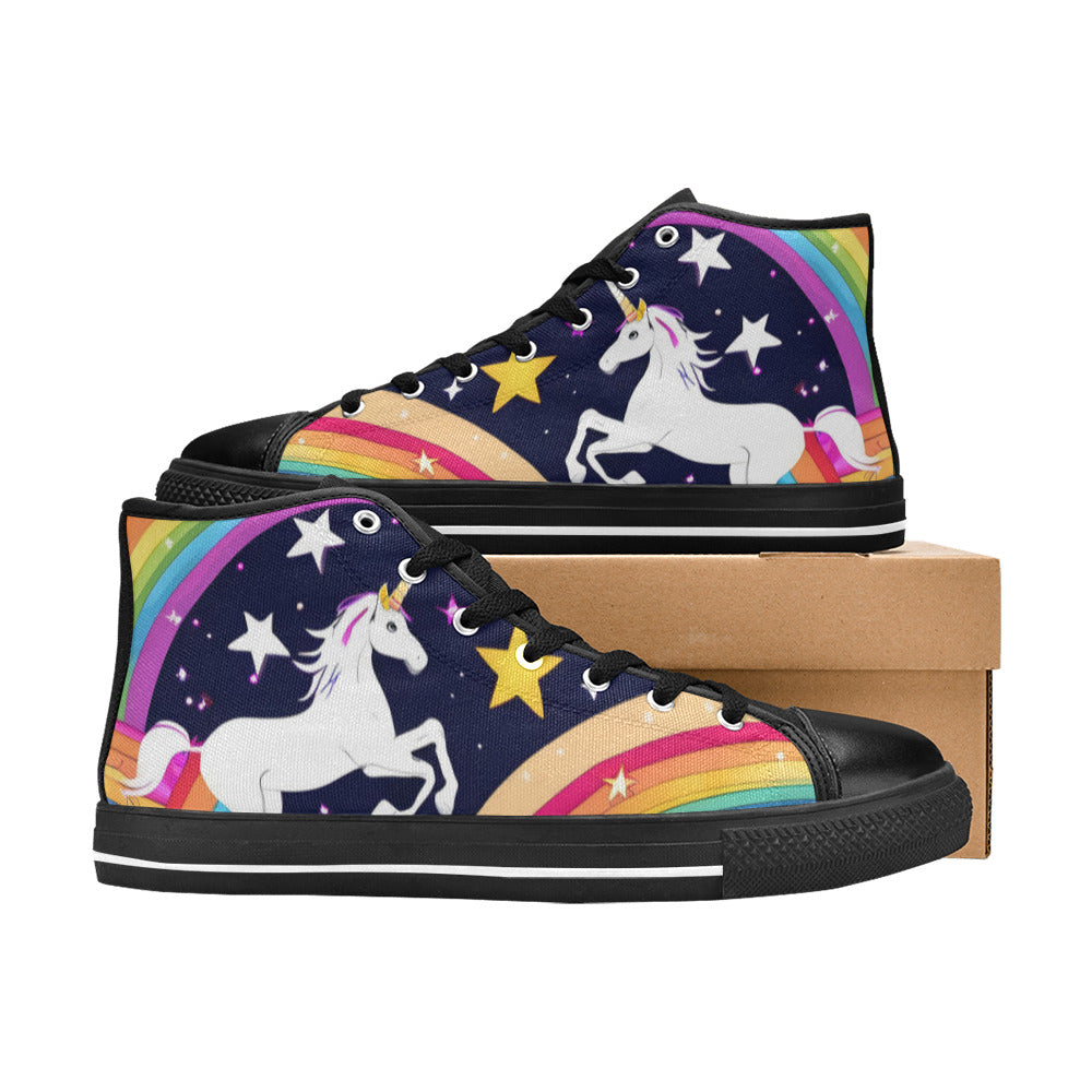 WOMEN'S Uncorns Everywhere High Top Canvas Vivid Shoes