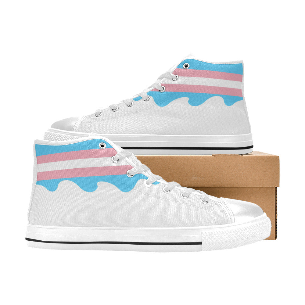 MEN'S Cc Pride Lgbt Transgender High Top Canvas Grunge Custom Shoes